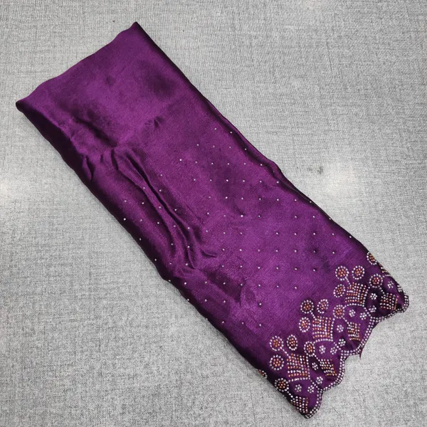 Crushed Satin Stone Work Hijab | HJ30